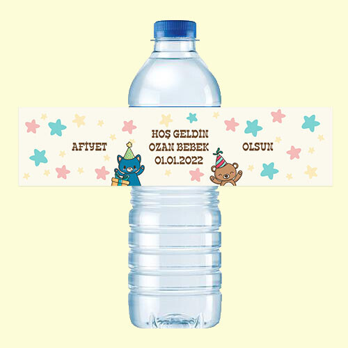 Ayı Figürlü Küçük Su Etiketi 500ML