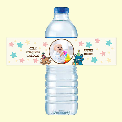 Ayı Figürlü 500ML Su Sargısı Etiketi