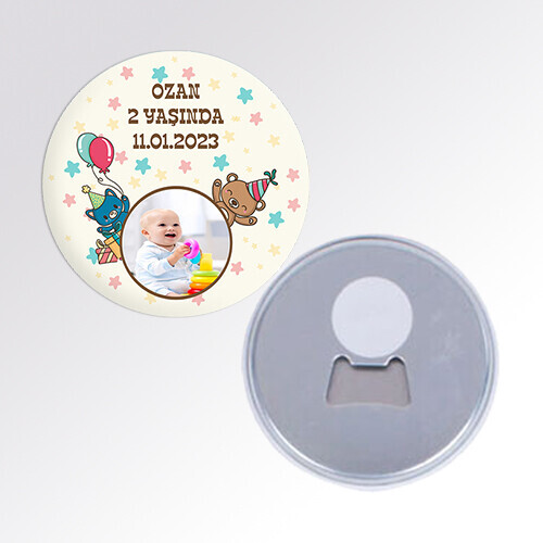 Ayı Figürlü Açacaklı Buton Magnet
