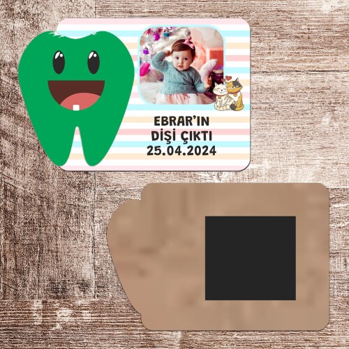 Sevimli Kediler Artık Isırabilirim Magnet Ahşap Yeşil