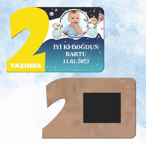 Küçük Prens 2 Yaş Sarı Rakam Doğum Günü Magneti
