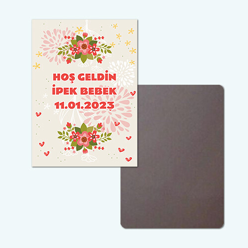 Çiçekli Bebek Magneti
