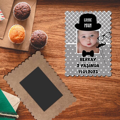 Little Man Küçük Adam Resimli Pötibör Ahşap Magnet
