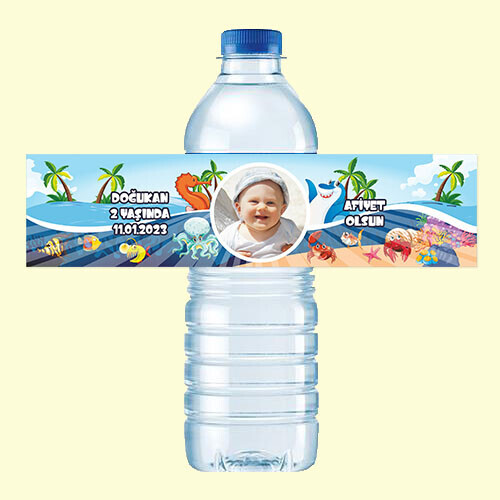 Deniz Canlıları Konsept 500ML Su Sargısı Etiketi