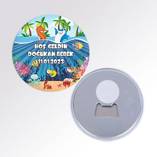 Deniz Canlıları Konsept Buton Magnet Açacak