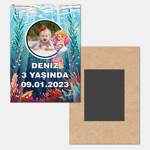 Deniz Kızı Ahşap Buzdolabı Magneti