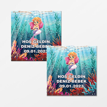 Deniz Kızı Kare Bebek Etiketi