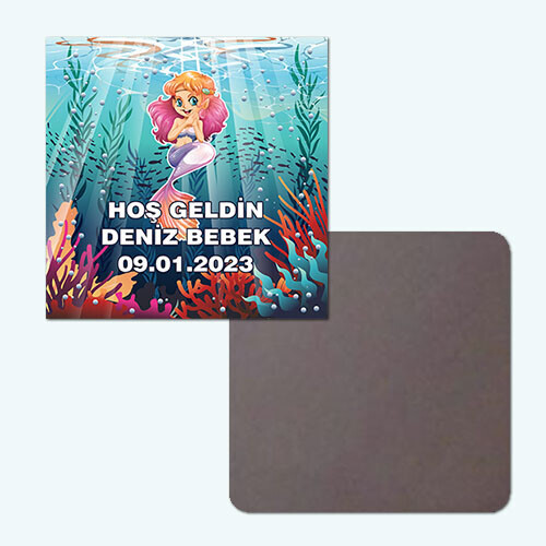 Deniz Kızı Klasik Kare Bebek Magnet