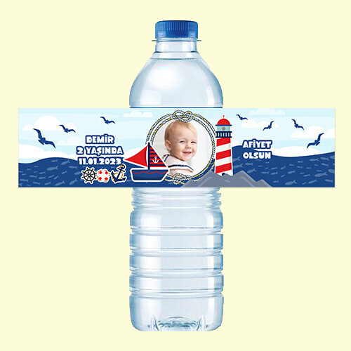 Denizci Teması 500ML Su Sargısı Etiketi
