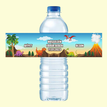 Dinazor Temalı Küçük Su Etiketi 500ML