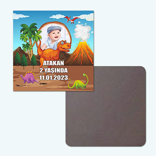 Dinazor Temalı Kare Resimli Magnet