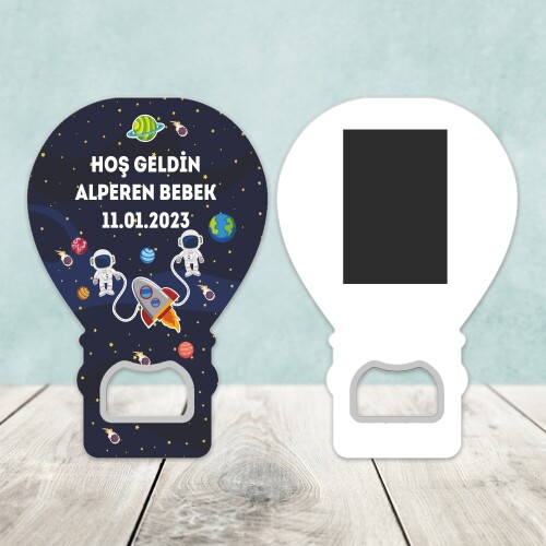 Uzay Temalı Açacaklı Balon Magnet