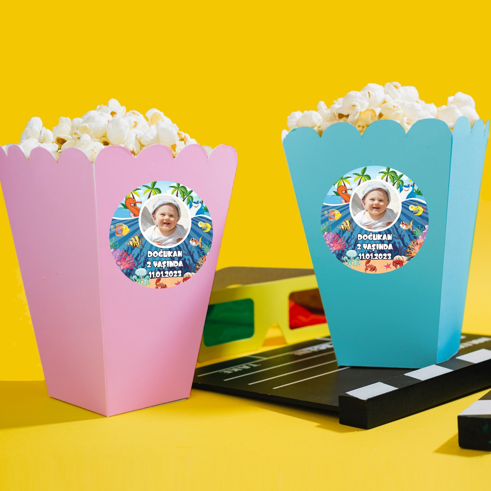 Deniz Canlıları Konsept Popcorn Kutusu
