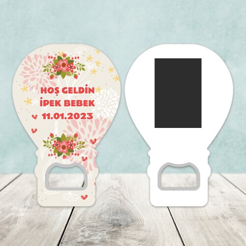 Çiçekli Açacaklı Balon Magnet
