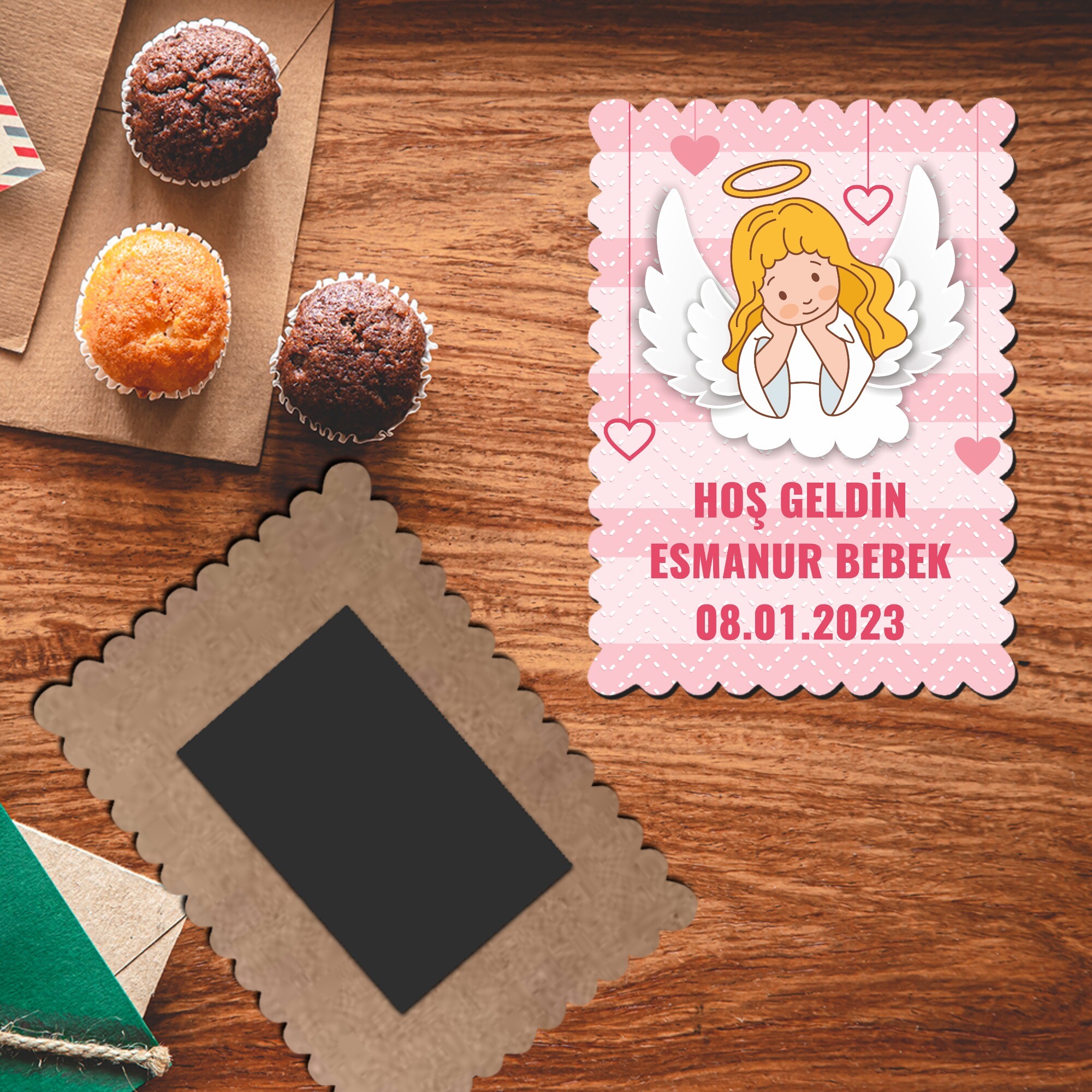 Melek Kanadı Temalı Pöti Magnet Ahaşp