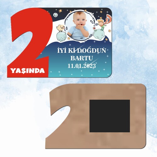 Küçük Prens Kırmızı 2 Yaşında Ahşap Mıknatıslı
