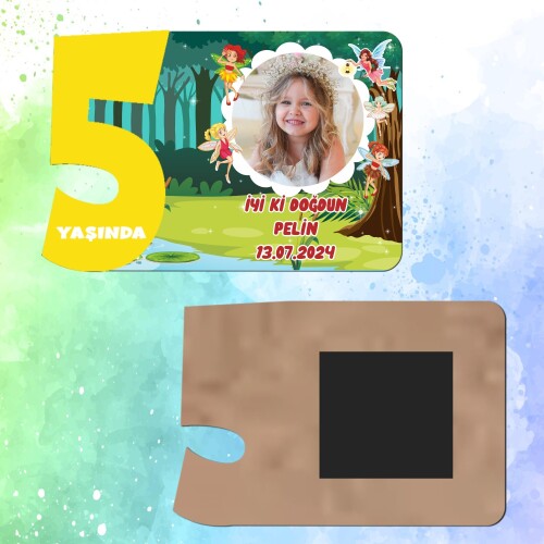 Peri Kızlar 5 Yaşında Magnet Sarı Rakam