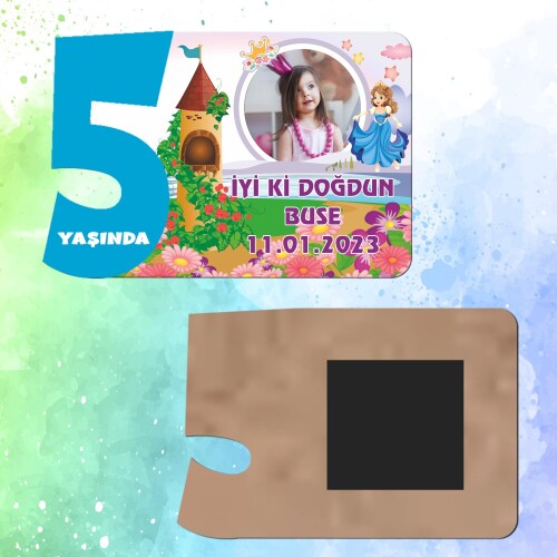 Prenses Tasarım 5 Yaşında Erkek Çocuk Magnet Ahşap