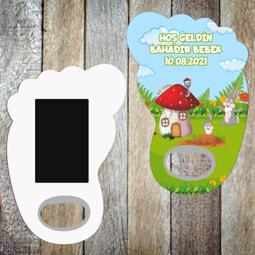 Sevimli Tavşan Bebek Ayağı Magnet Açacak