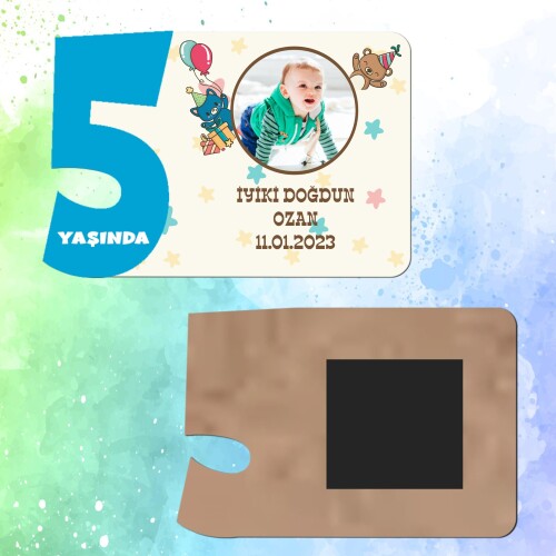 Ayı Figürlü 5 Yaşında Erkek Çocuk Magnet Ahşap