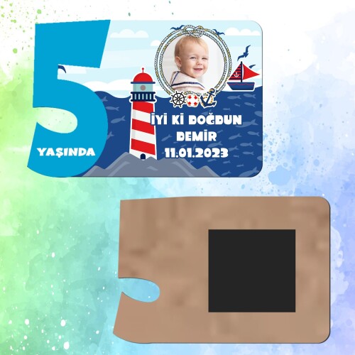 Denizci Teması 5 Yaşında Erkek Çocuk Magnet Ahşap