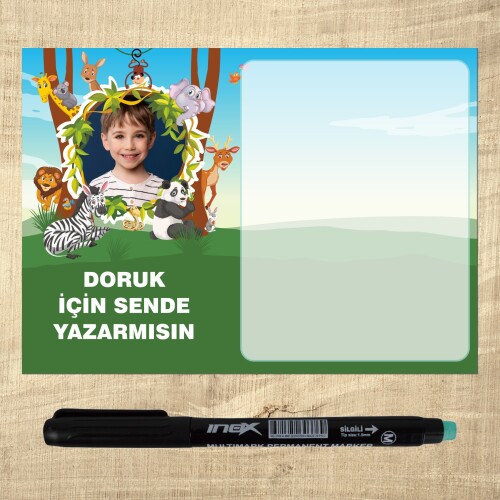 Safari Temalı Kalemli Magnet Notluk