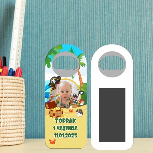 Korsan Temalı Oval Magnetli Açacak