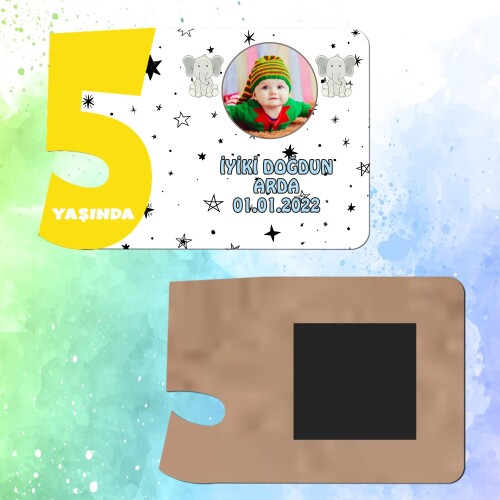 Sevimli Filli 5 Yaşında Magnet Sarı Rakam