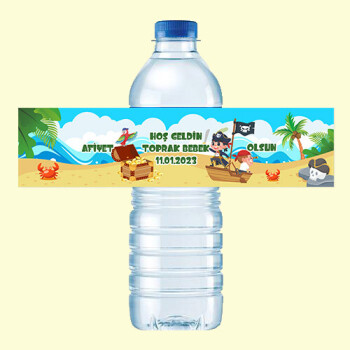 Korsan Temalı Küçük Su Etiketi 500ML