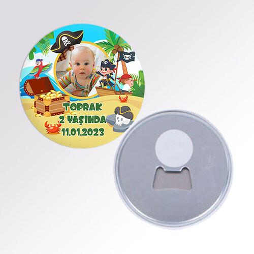 Korsan Temalı Açacaklı Buton Magnet