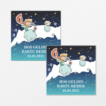 Küçük Prens Kare Bebek Etiketi