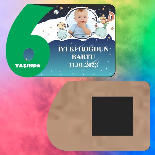 Küçük Prens 6 Yaşında İçin Yeşil Rakam Magnet