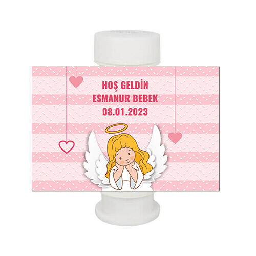 Melek Kanadı Temalı Size Özel Etiketli Köpük Baloncuk Oyuncağı
