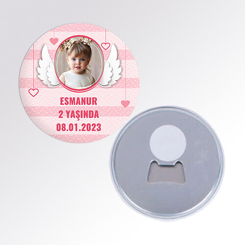 Melek Kanadı Temalı Açacaklı Buton Magnet