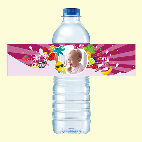 Meyveler Figürlü 500ML Su Sargısı Etiketi