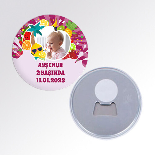 Meyveler Figürlü Açacaklı Buton Magnet
