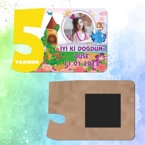 Prenses Tasarım 5 Yaşında Magnet Sarı Rakam