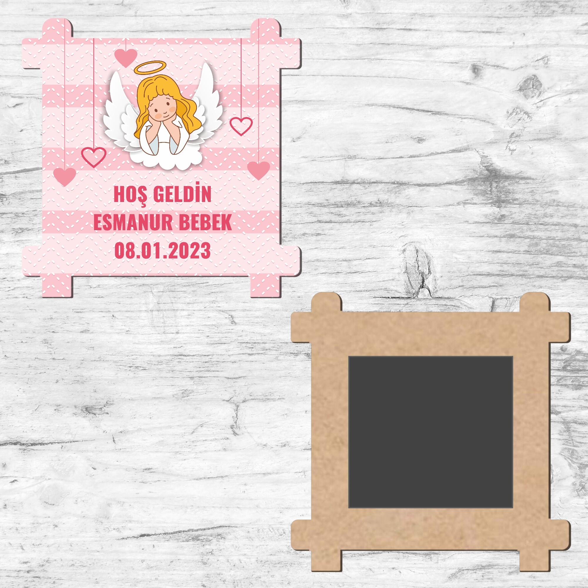 Melek Kanadı Temalı Ahşap Çit Magnet