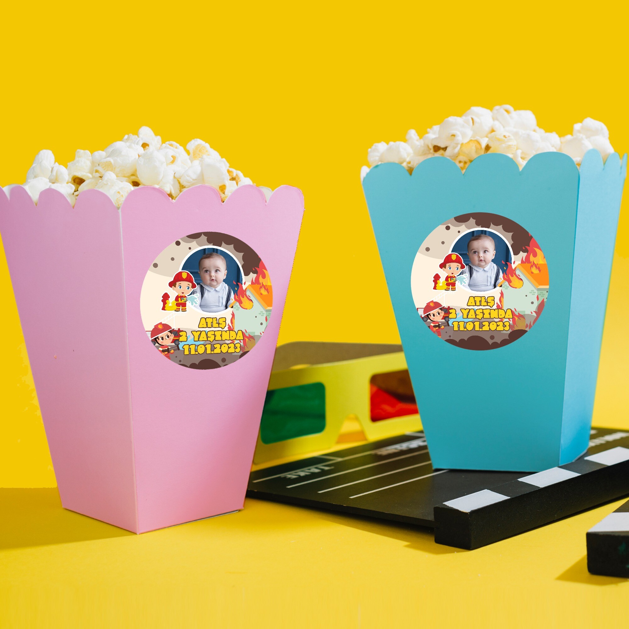İtfaiyeci Çocuk Popcorn Kutusu