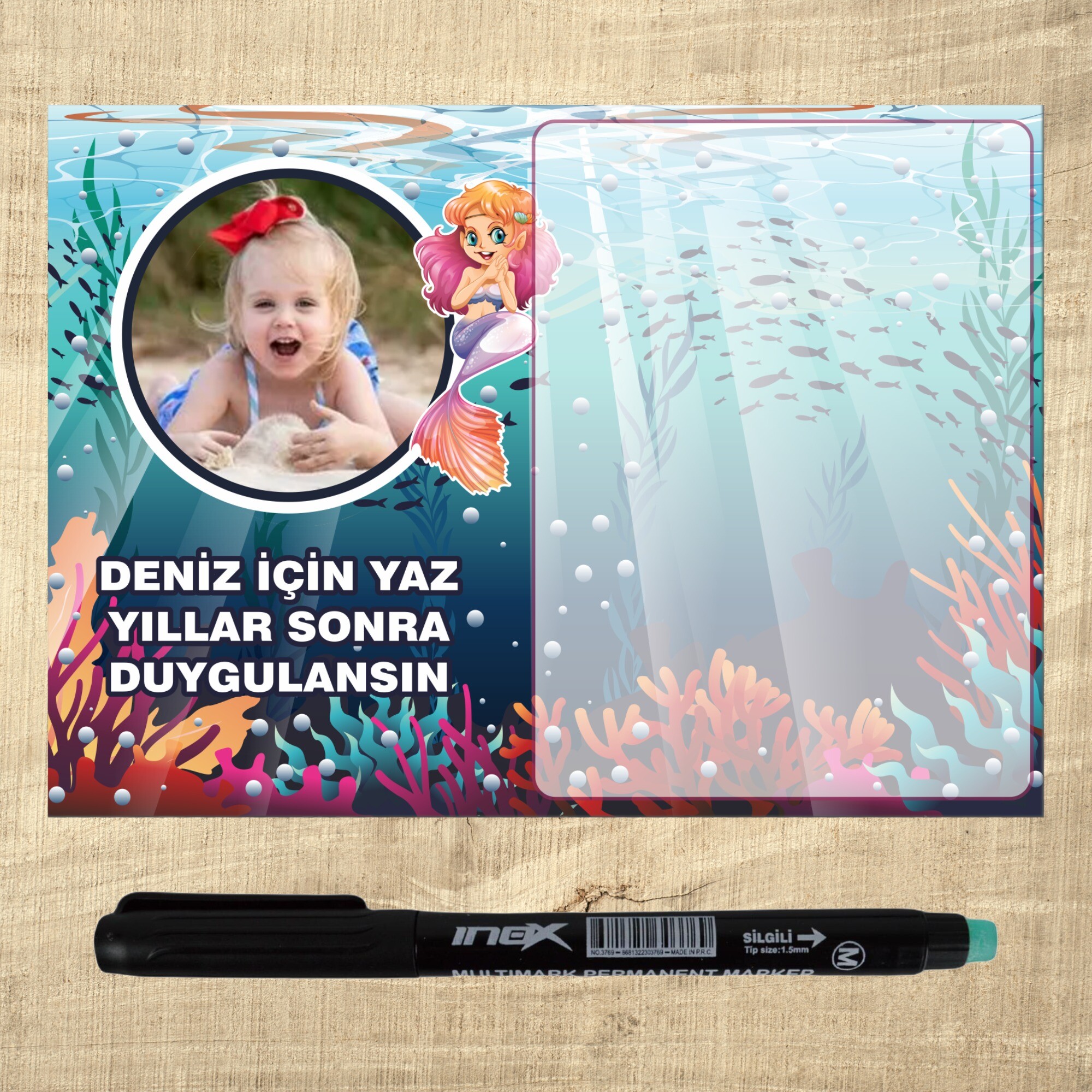 Deniz Kızı Kalemli Magnet Notluk