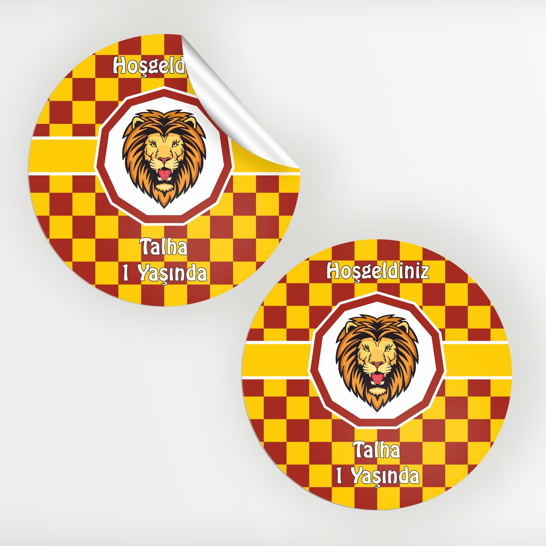 Aslan Cimbomlu Bebek Sticker Etiket