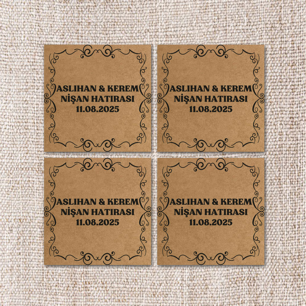 Kare Kraft Düğün Hatırası Model 4