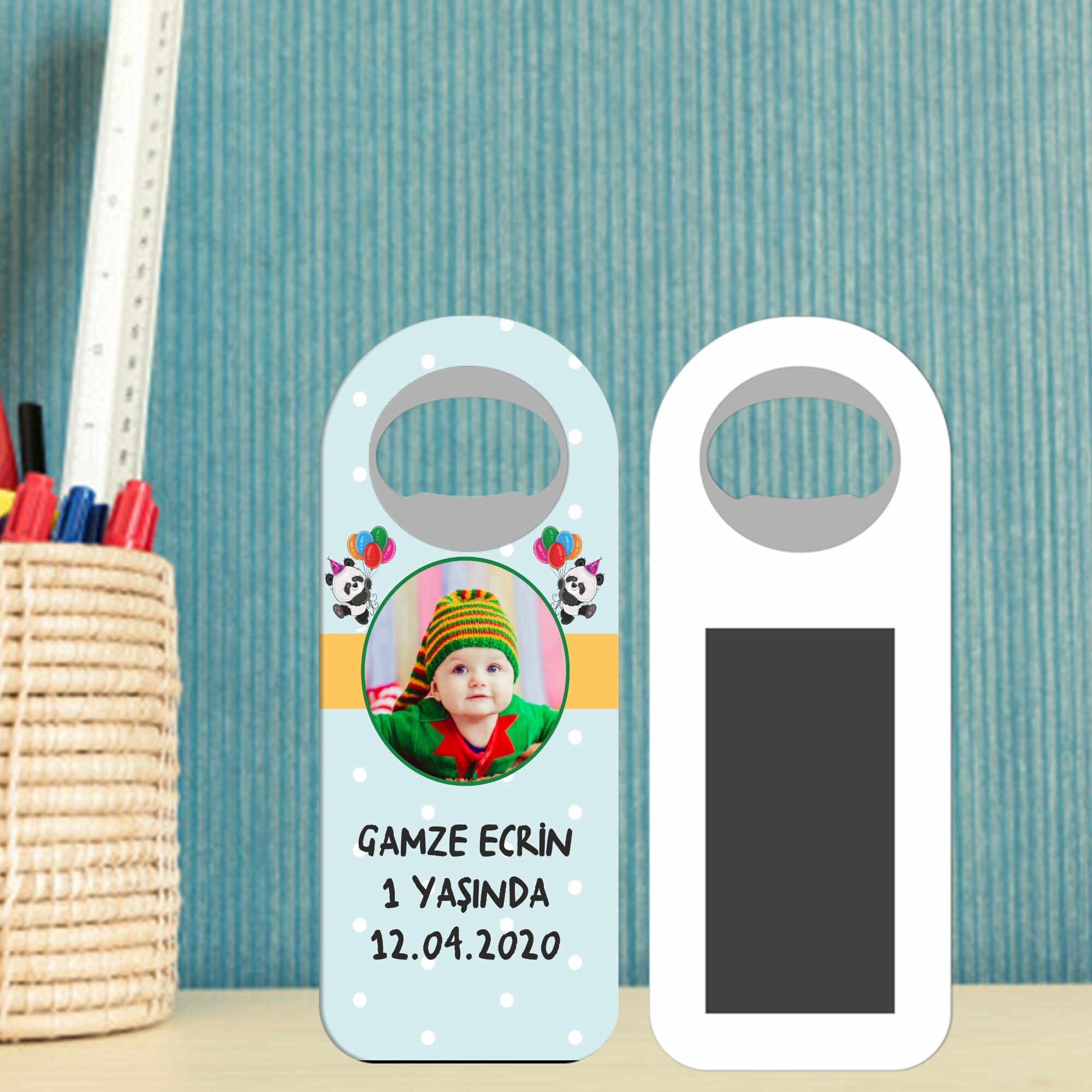 Panda Temalı Oval Magnetli Açacak