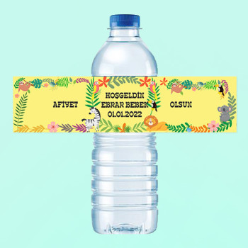 Orman Hayvanları Temalı Küçük Su Etiketi 500ML