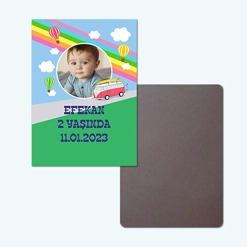 Otobüslü Doğum Günü Magneti