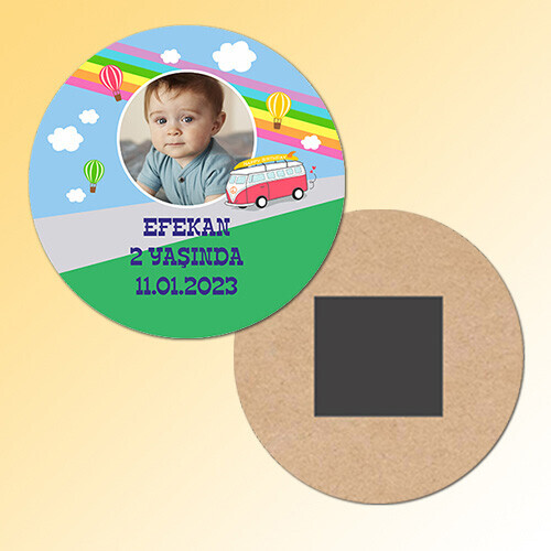 Otobüslü Daire Ahşap Magnet