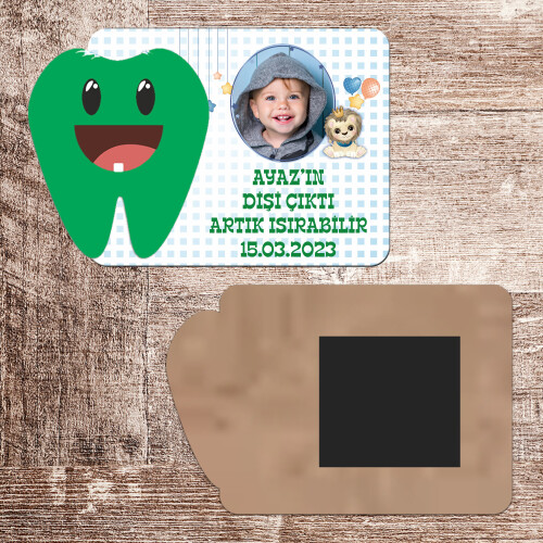 Sevimli Aslan Artık Isırabilirim Magnet Ahşap Yeşil