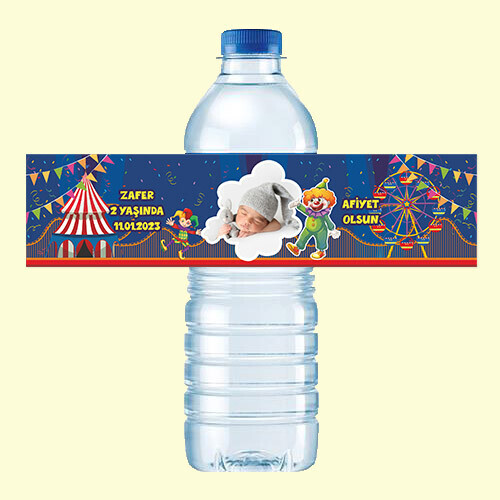 Palyaço Temalı 500ML Su Sargısı Etiketi