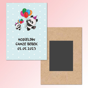 Panda Temalı Ahşap Hediye Magnet