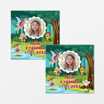 Peri Kızlar Kare Doğum Günü Sticker
